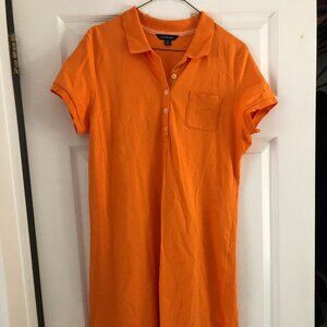Women's Land's End Orange T-Shirt Polo Dress